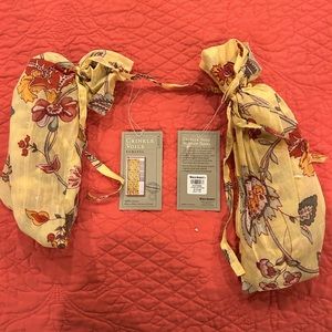 Boho World Market Yellow Crinkle Voile Curtain Panels